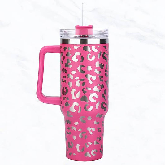 40 0Z Pink Leopard Stainless Steel Tumbler