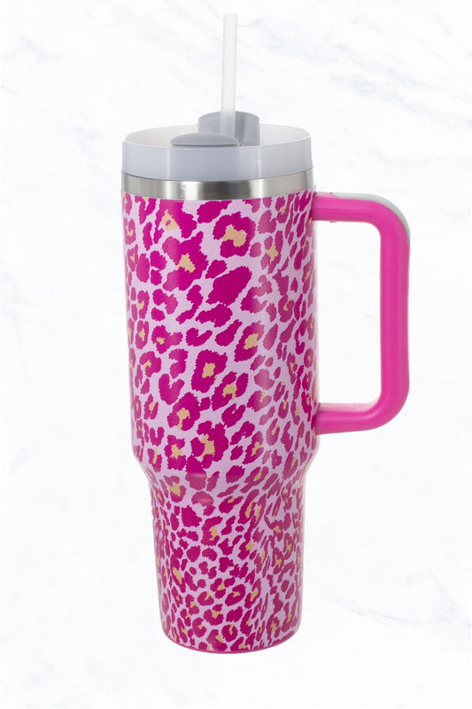 40 0Z Pink Leopard Stainless Steel Tumbler