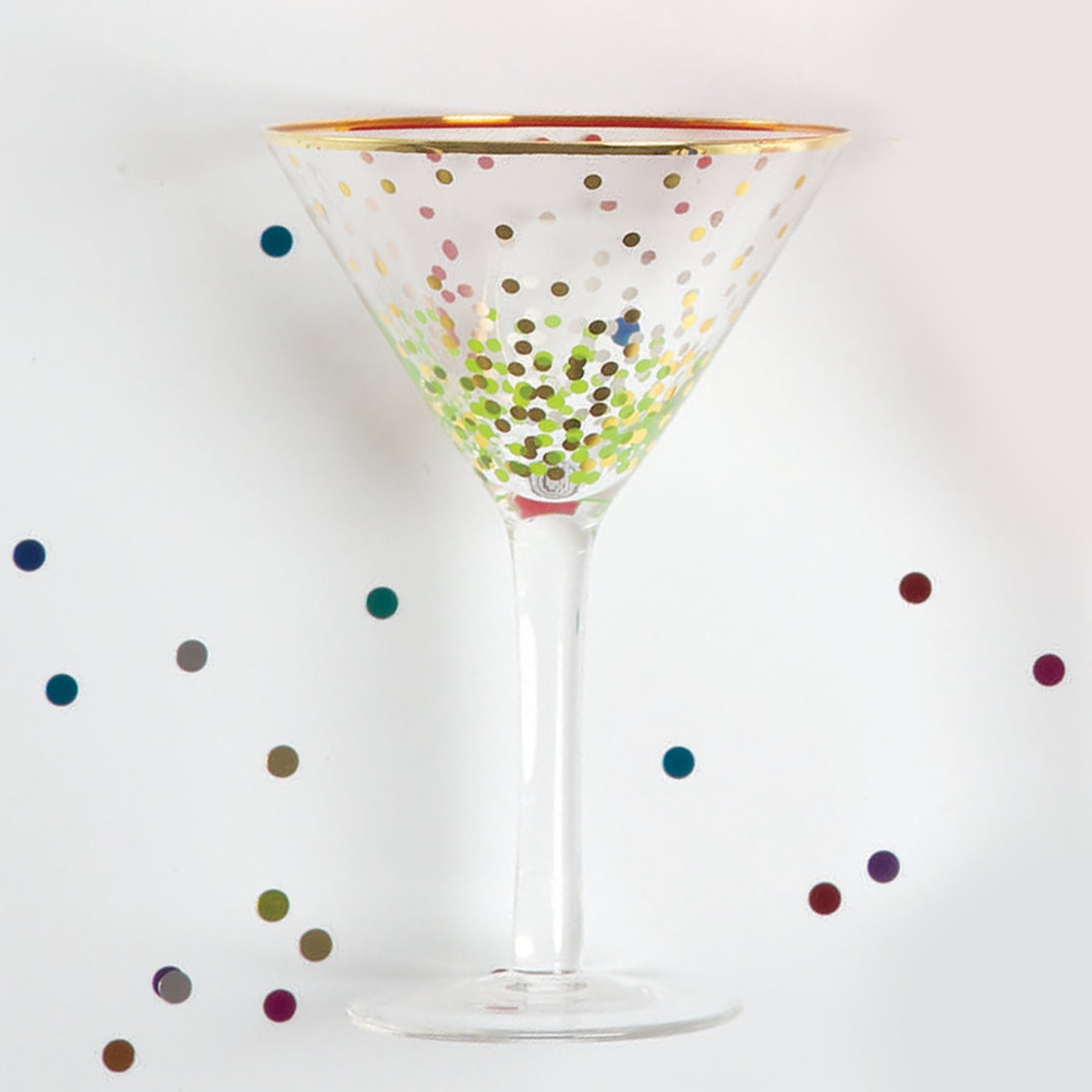 Green and Gold Confetti Martini Glass – sokool sisters