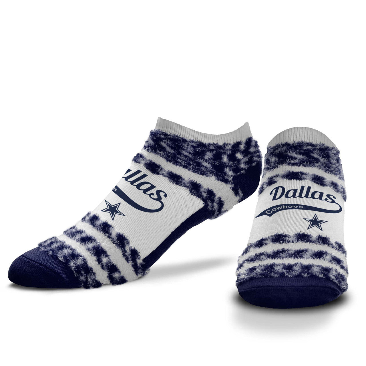 Women's for Bare Feet Dallas Cowboys Tail Swoop Fuzzy Ankle Socks