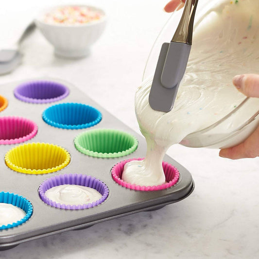 12 Reusable Silicone Baking Cups-0