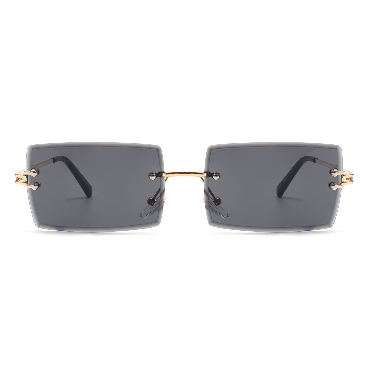 Tyriel - Classic Rimless Retro Rectangle Tinted Fashion Sunglasses-5