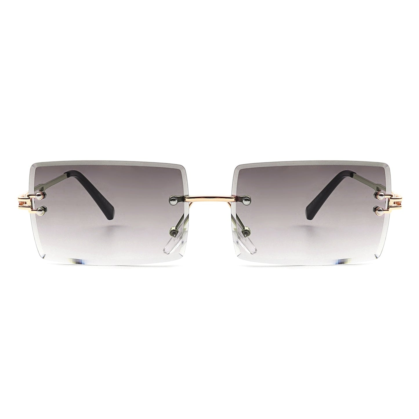 Tyriel - Classic Rimless Retro Rectangle Tinted Fashion Sunglasses-1