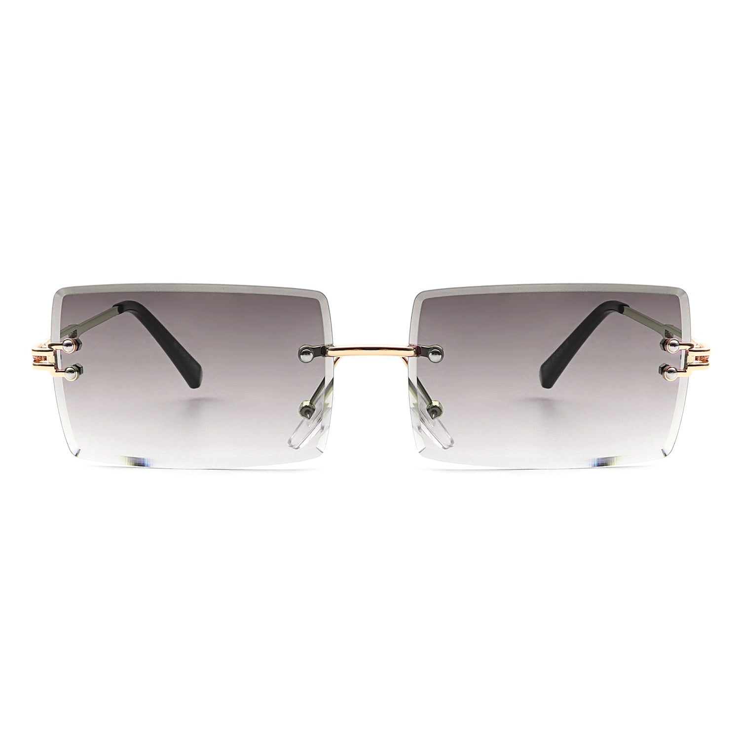 Tyriel - Classic Rimless Retro Rectangle Tinted Fashion Sunglasses-1