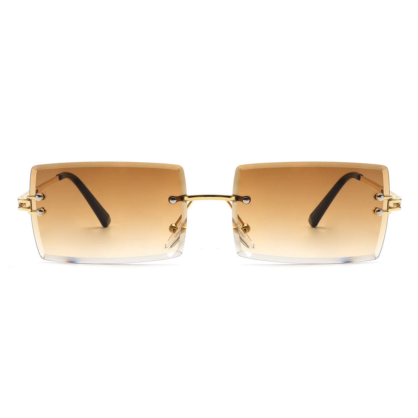 Tyriel - Classic Rimless Retro Rectangle Tinted Fashion Sunglasses-3
