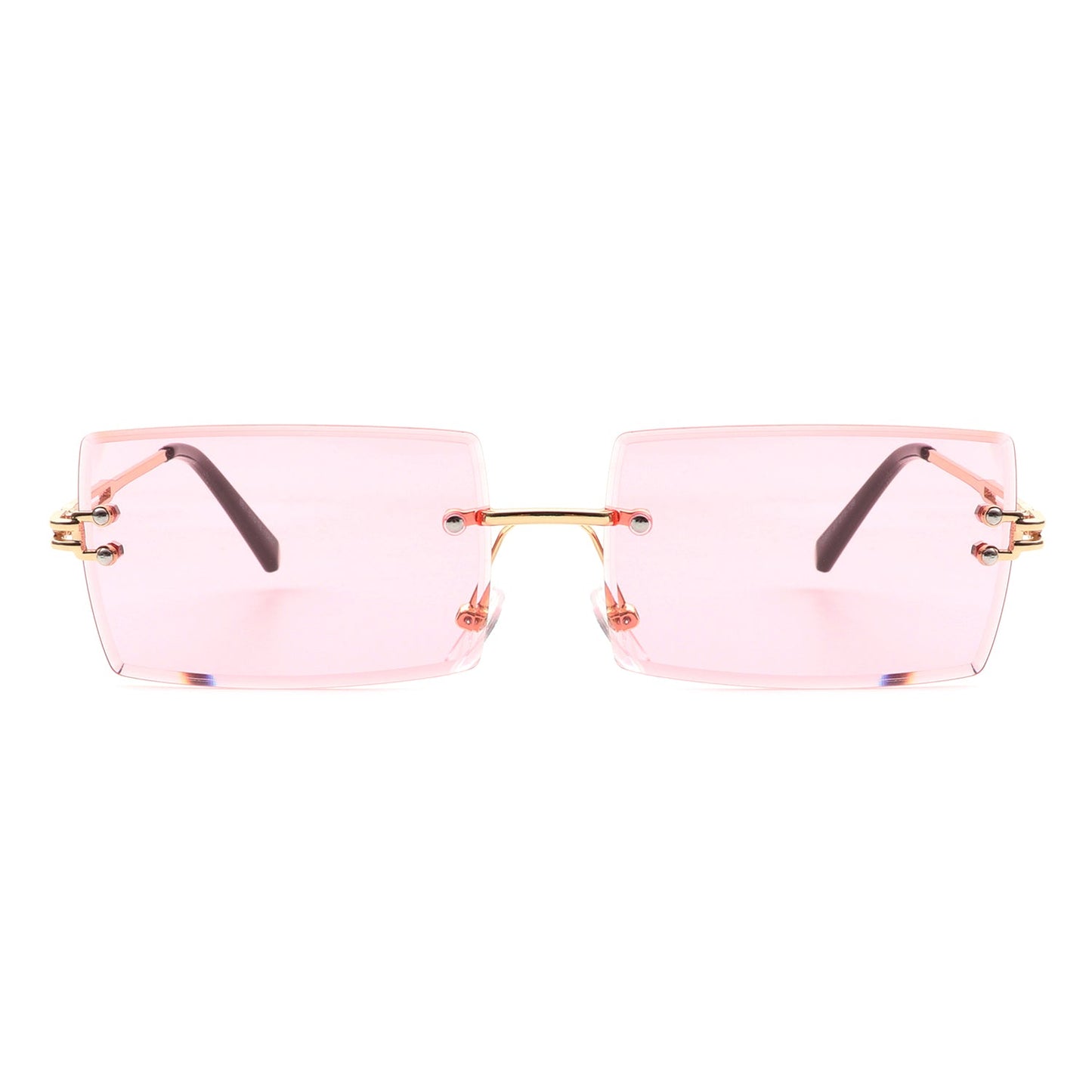 Tyriel - Classic Rimless Retro Rectangle Tinted Fashion Sunglasses-7