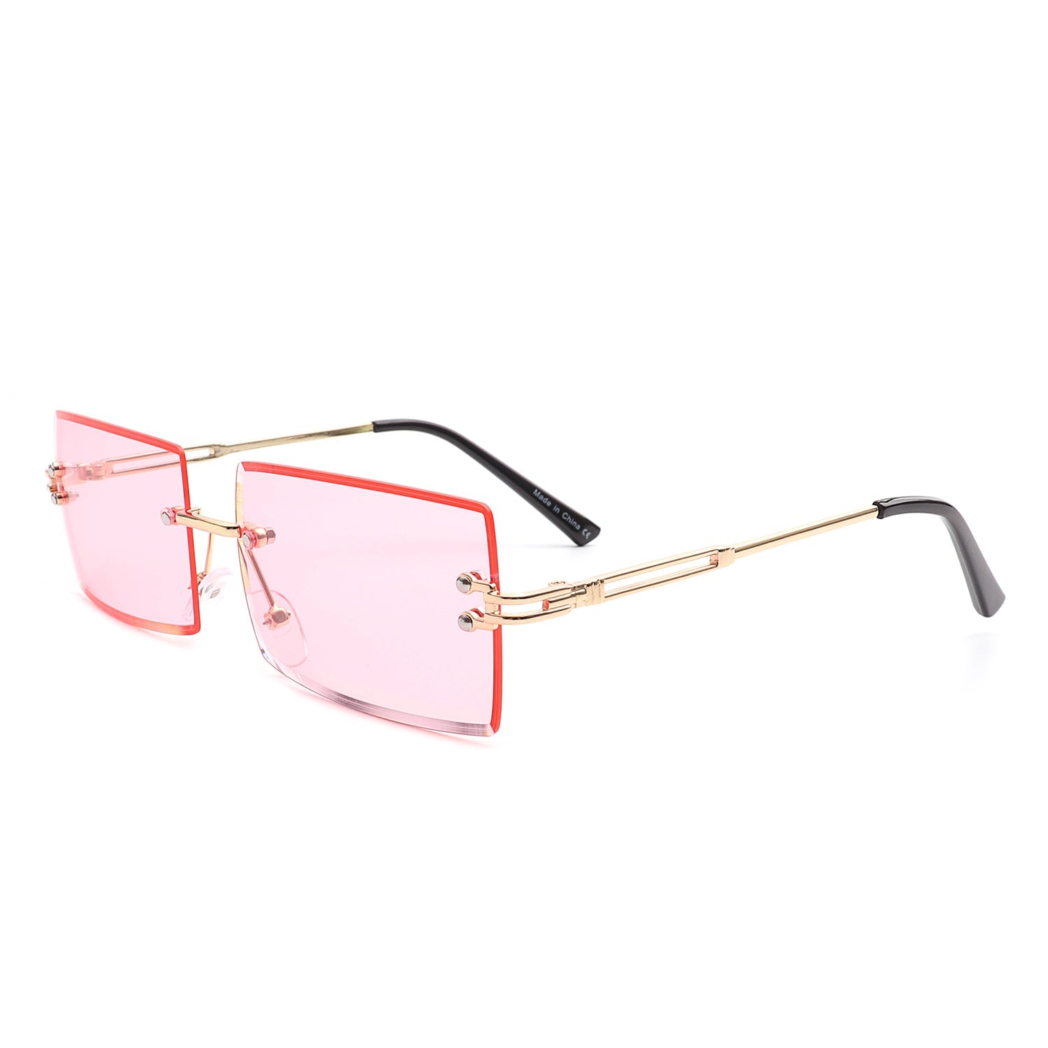 Tyriel - Classic Rimless Retro Rectangle Tinted Fashion Sunglasses-6