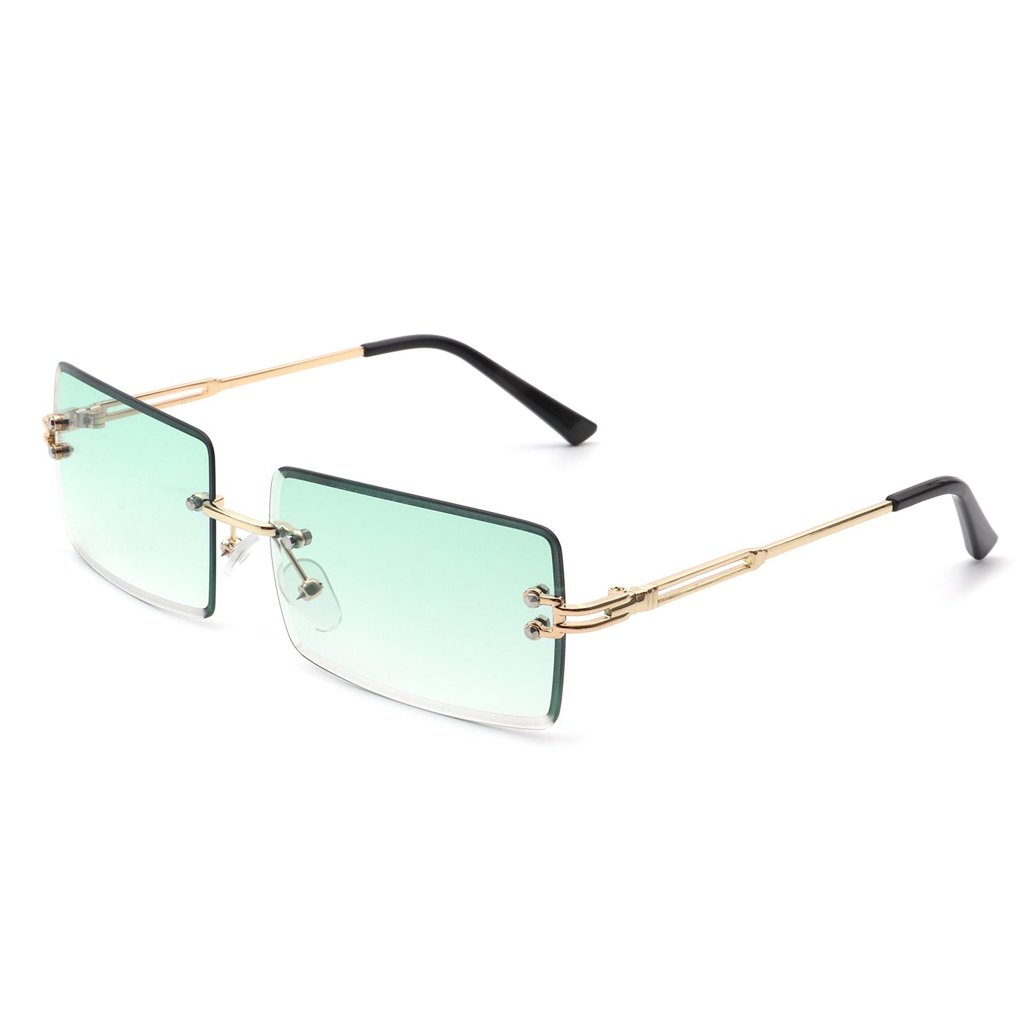 Tyriel - Classic Rimless Retro Rectangle Tinted Fashion Sunglasses-10
