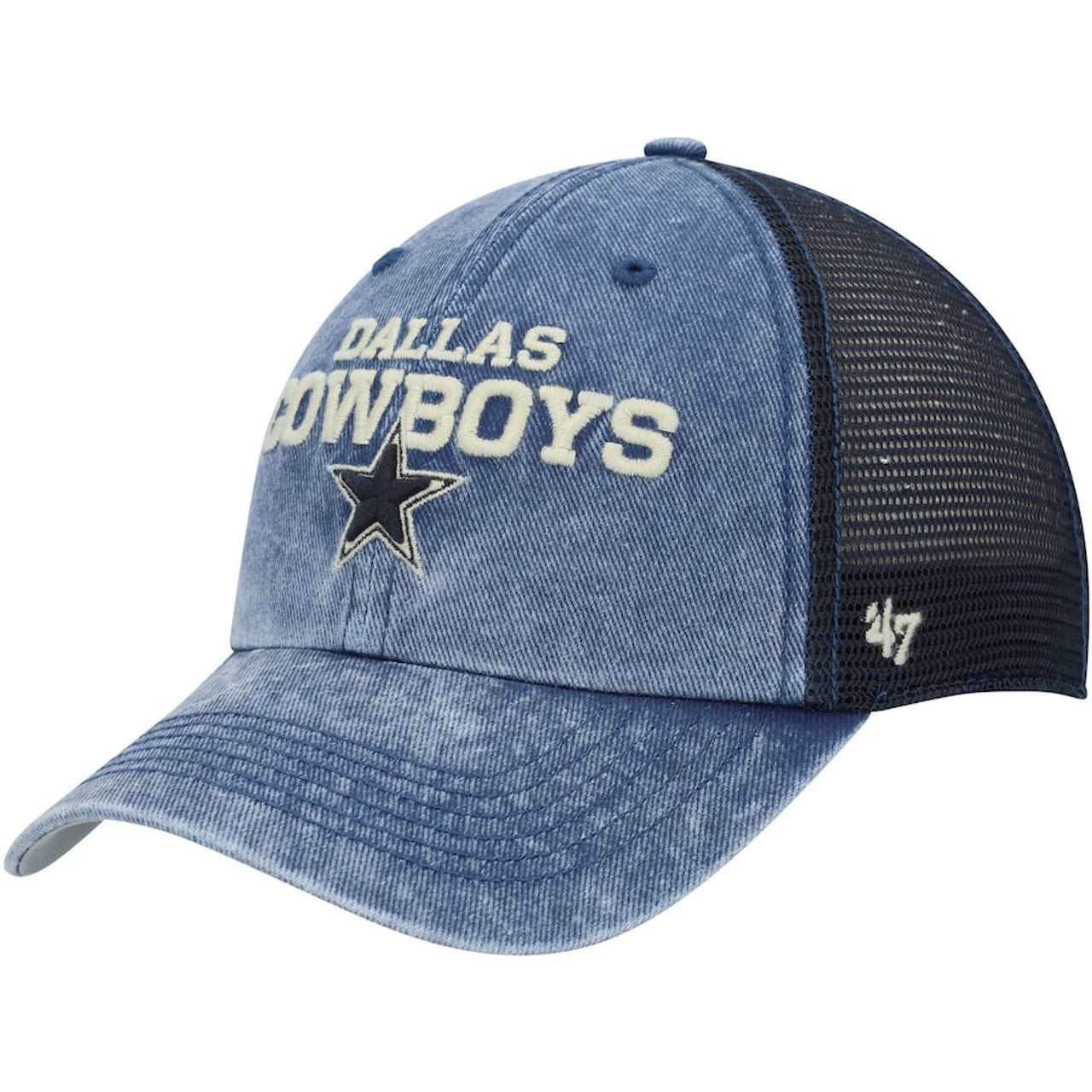 Men's '47 Navy Dallas Cowboys Drumline Trucker Clean Up Snapback Hat