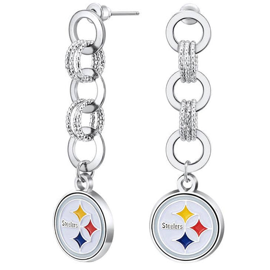 NFL Pittsburgh Steelers Circle Links Post Earrings