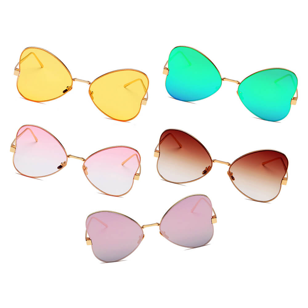 LINDSAY | Women Oversized Rounded Butterfly Fashion Sunglasses-10