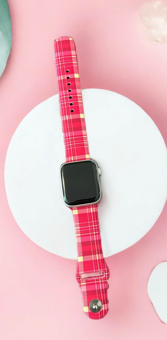 Pink Plaid Apple Watch Band