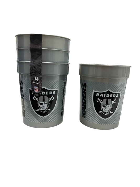 Las Vegas Raiders 4 pack 25 oz Plastic Tumblers