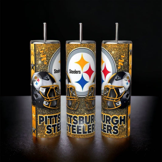 Pittsburgh Steelers Glitter 20 oz Tumbler