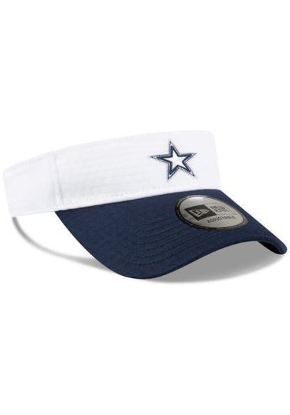 Men's Dallas Cowboys New Era White/Navy 2024 NFL Training Camp Adjustable Visor