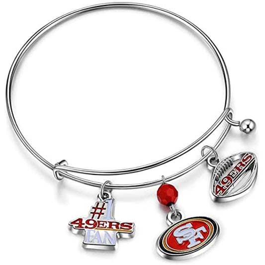 NFL San Francisco 49ers Three Charm Logo Bracelet