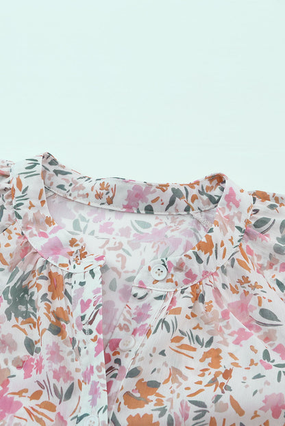 Lilian Floral Mandarin Collar Top-7