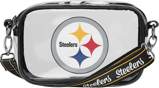 FOCO NFL Pittsburgh Steelers Team Logo Stripe Clear Crossbody Bag