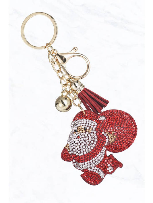 Santa with Bag Glittery Key Chain