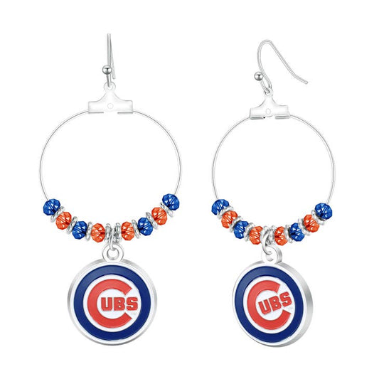Mlb Chicago Cubs Beaded Hoop Earrings