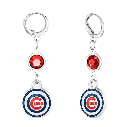 Mlb Chicago Cubs Beaded Dangle Hoop Earrings