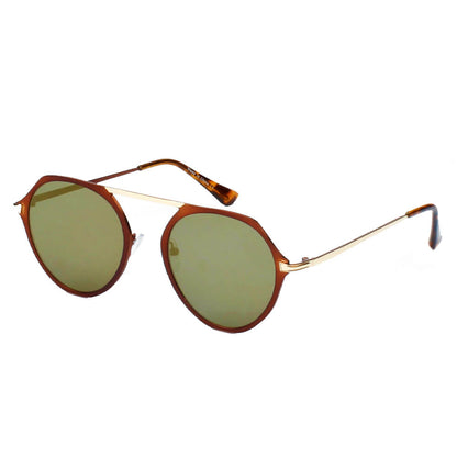 DRESDEN | Modern Flat Top Slender Round Sunglasses-2