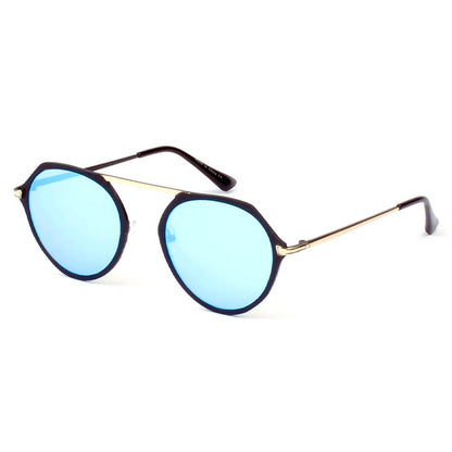 DRESDEN | Modern Flat Top Slender Round Sunglasses-6