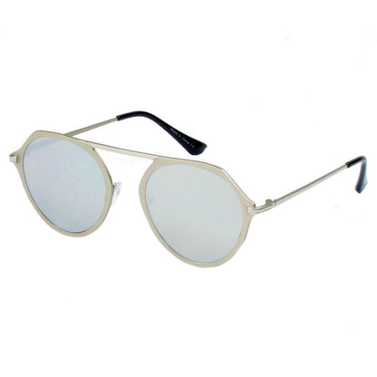 DRESDEN | Modern Flat Top Slender Round Sunglasses-8