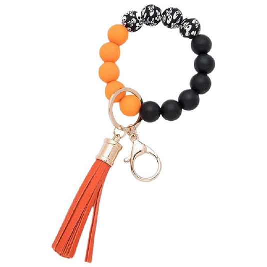 Halloween Silicone Beaded Keychain Bracelet