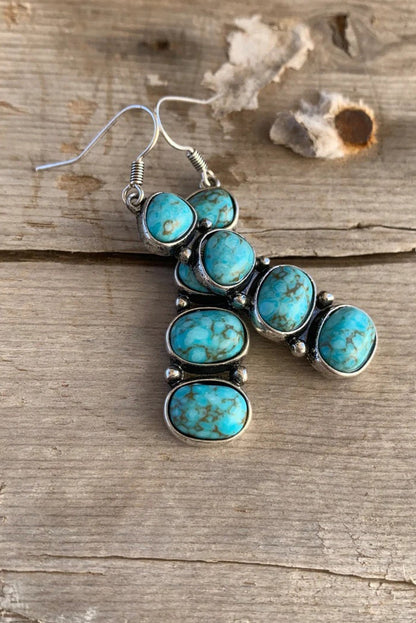 Turquoise Stacked Dangle Earrings-0