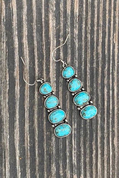 Turquoise Stacked Dangle Earrings-1