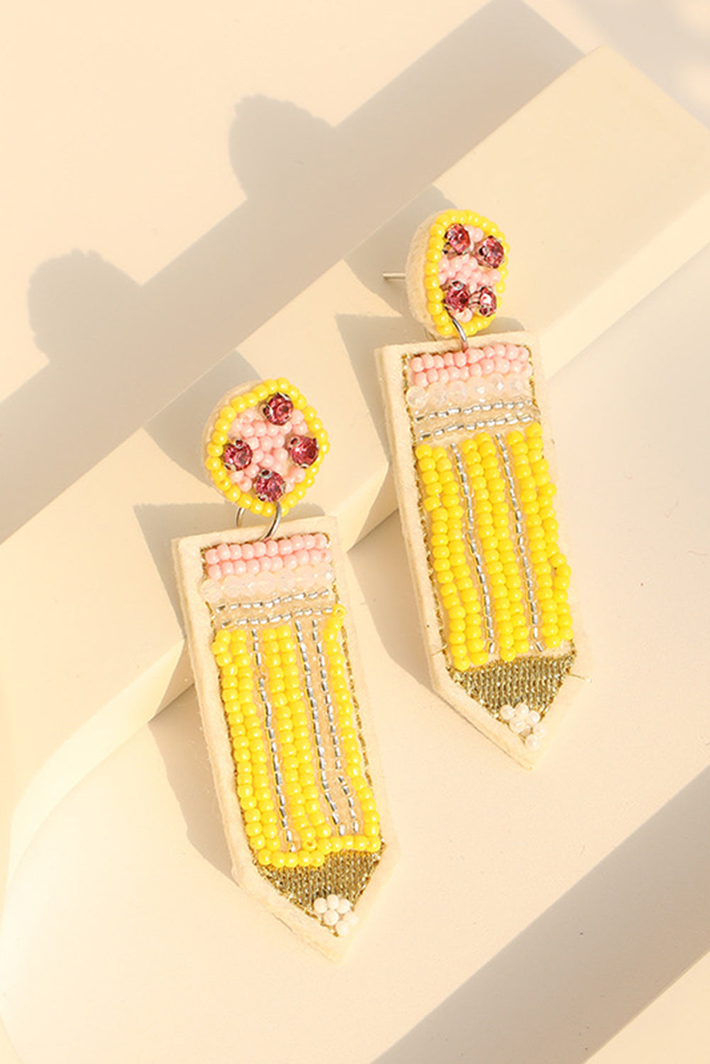 Yellow Teacher Pencil Earrings-2