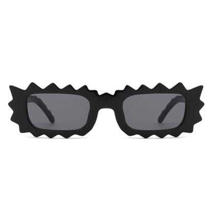 Zenn - Rectangle Modern Spike Irregular Wavy Square Sunglass-1