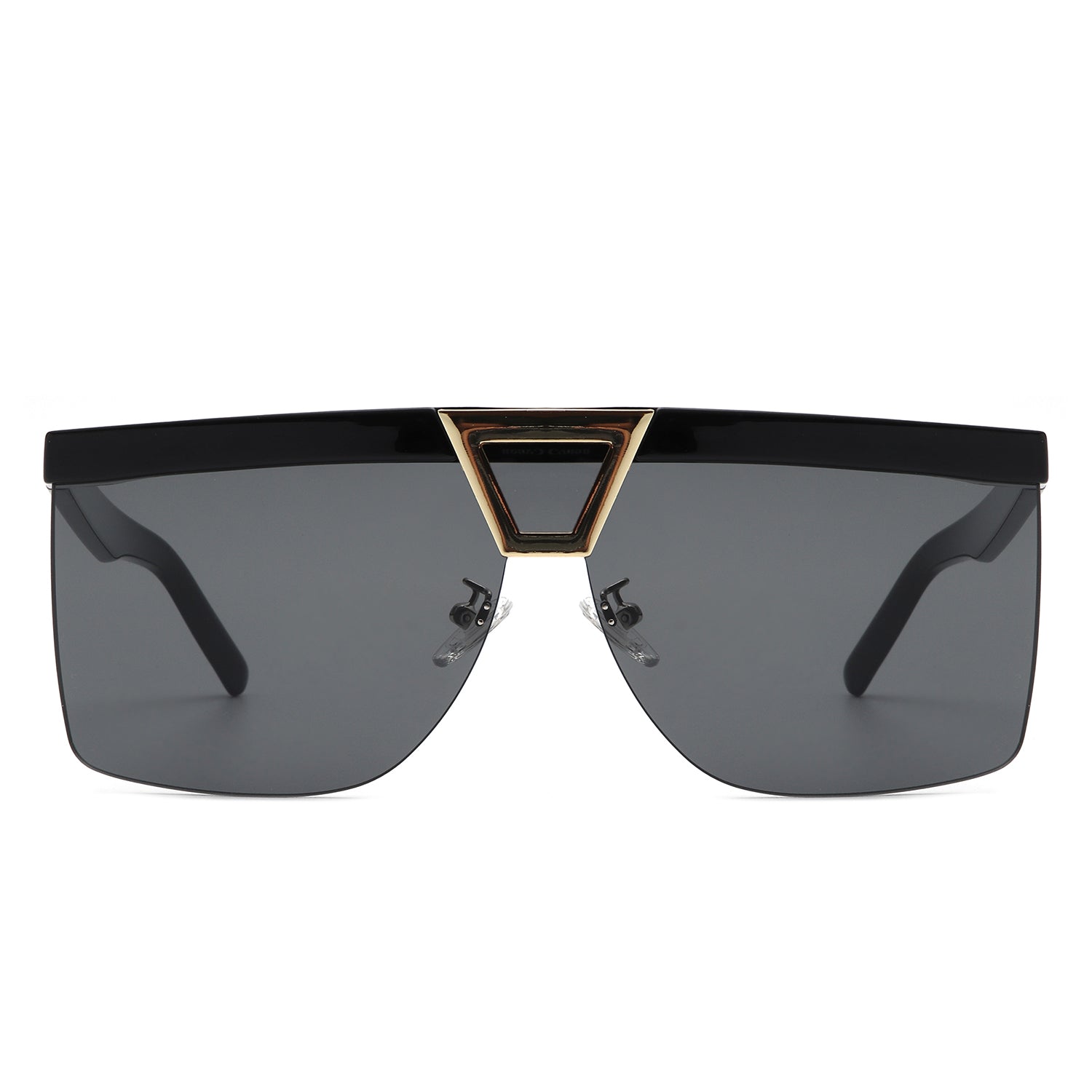 Starview - Oversized Half Frame Tinted Square Sunglasses-2