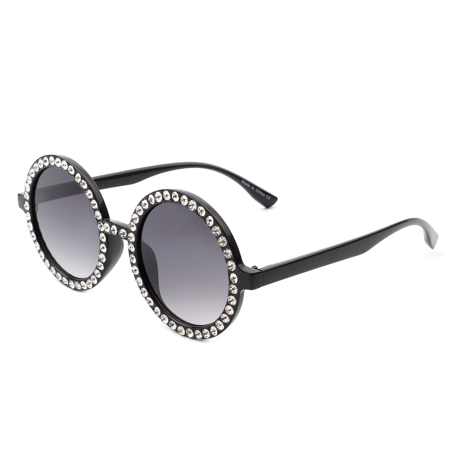 Dreamwey - Round Fashion Rhinestone Circle Oversize Women Sunglasses-0