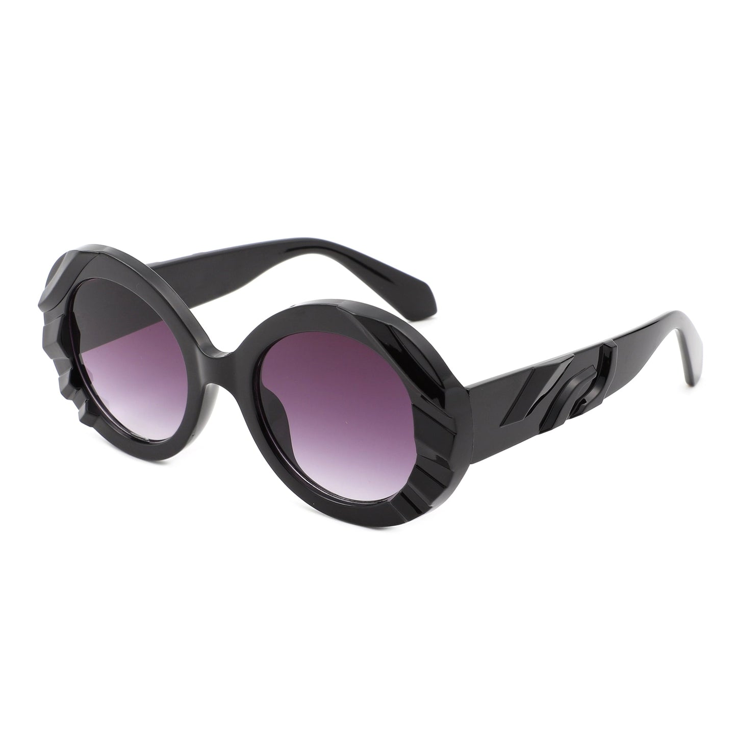 Pixo - Oversized Bold Aviator Retro Round Sunglass-2