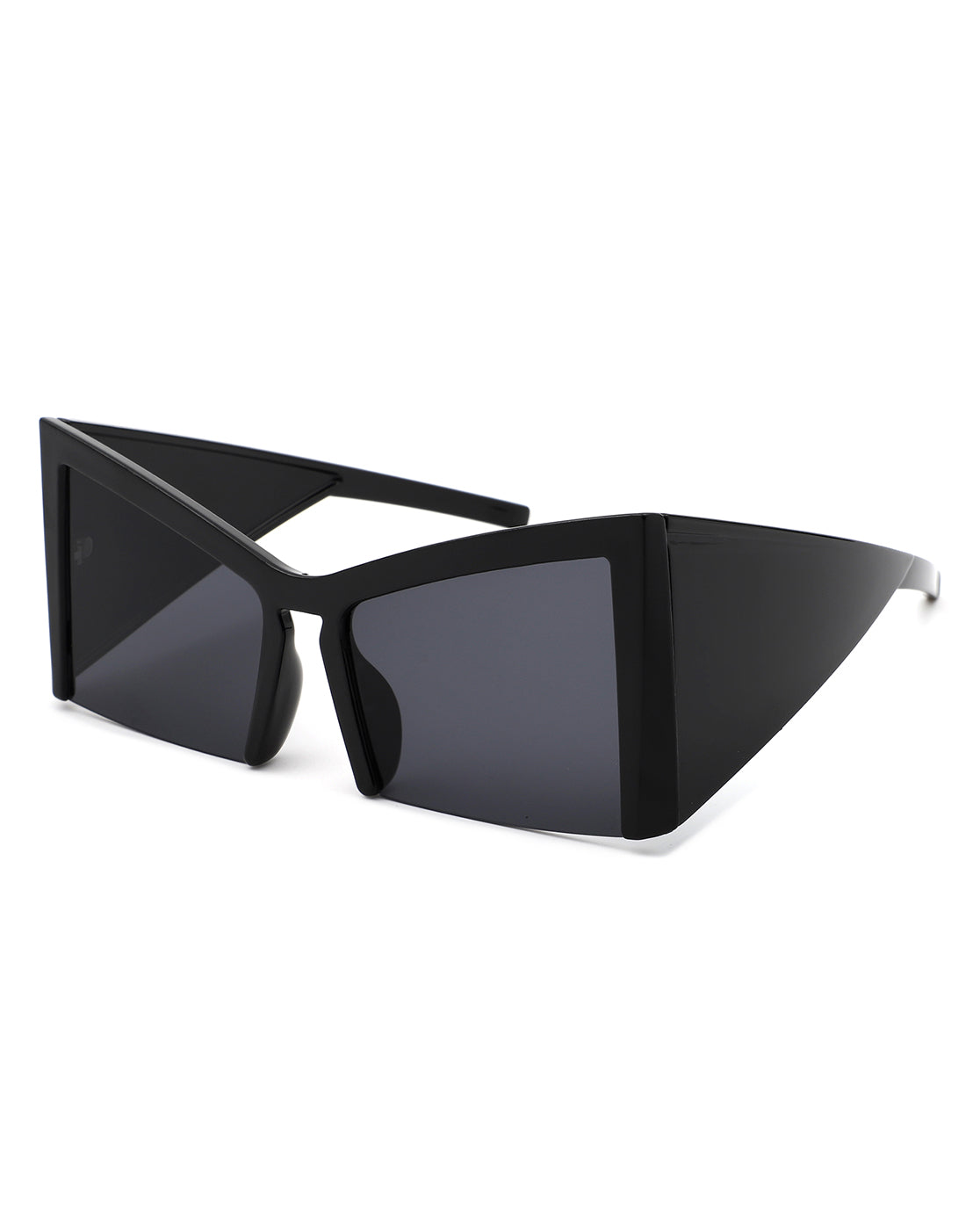 Elyndor - Geometric Square Semi-Rimless Cat Eye Oversize Fashion Sunglass-1