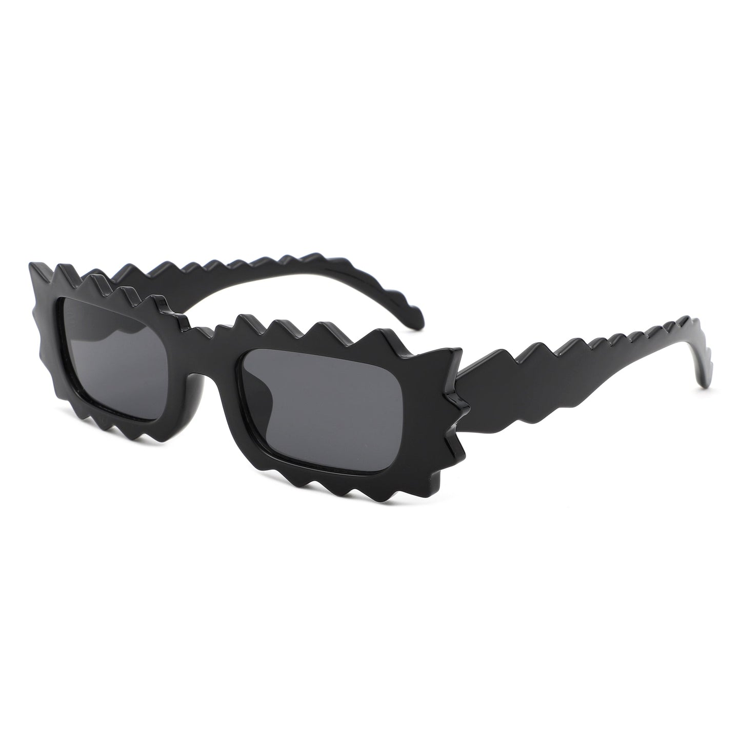 Zenn - Rectangle Modern Spike Irregular Wavy Square Sunglass-2