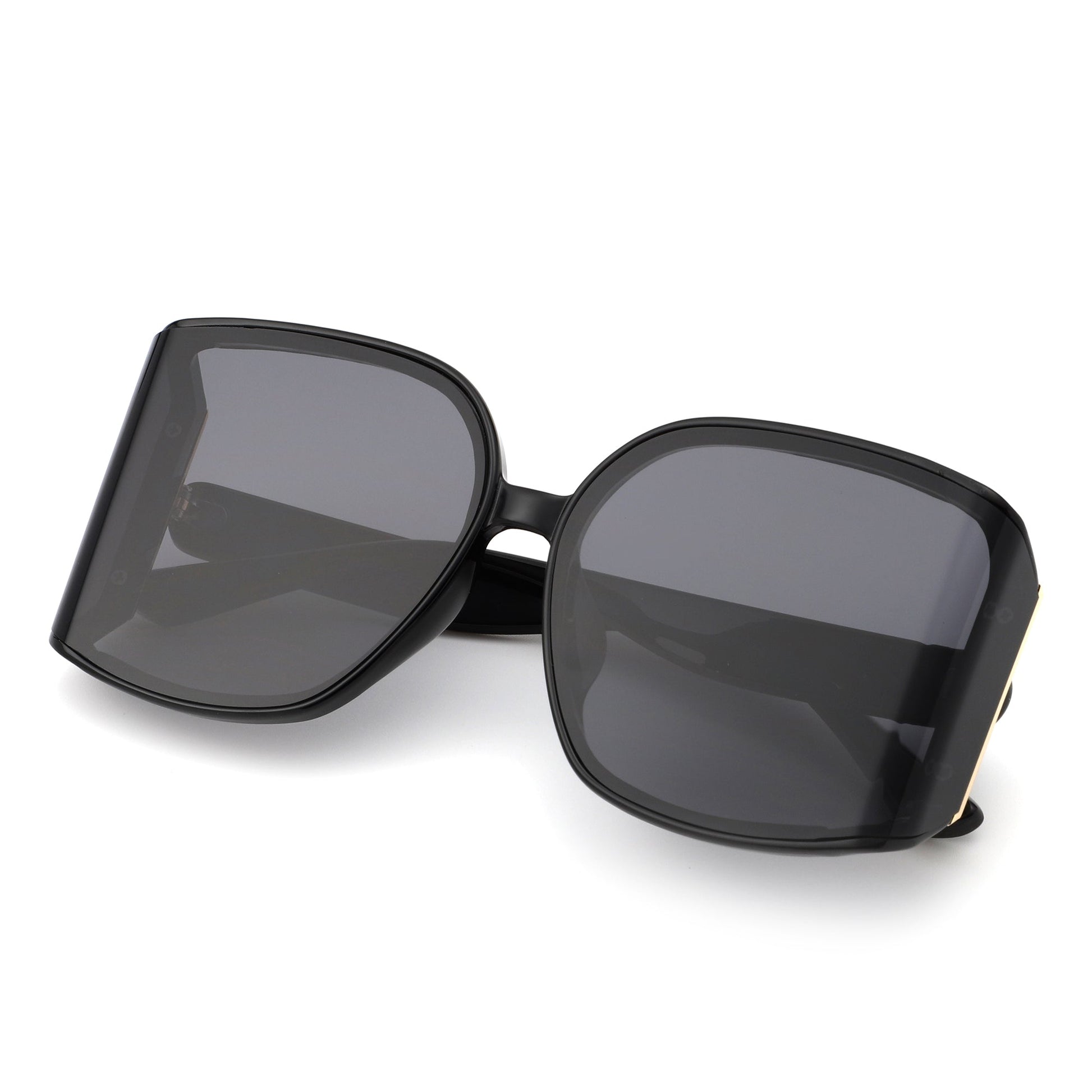 Jolt - Oversized Butterfly Square Curved Lens Sunglasses-3