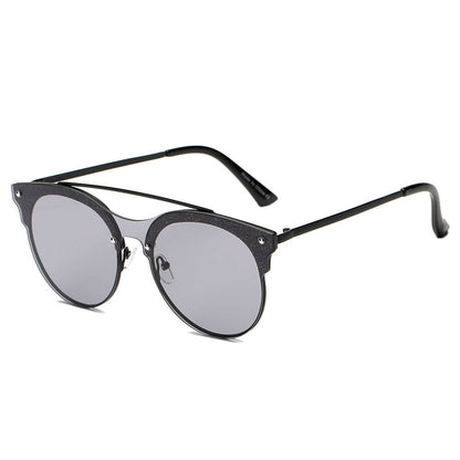 ENDICOTT | Round Circle Brow-Bar Tinted Lens Sunglasses-8