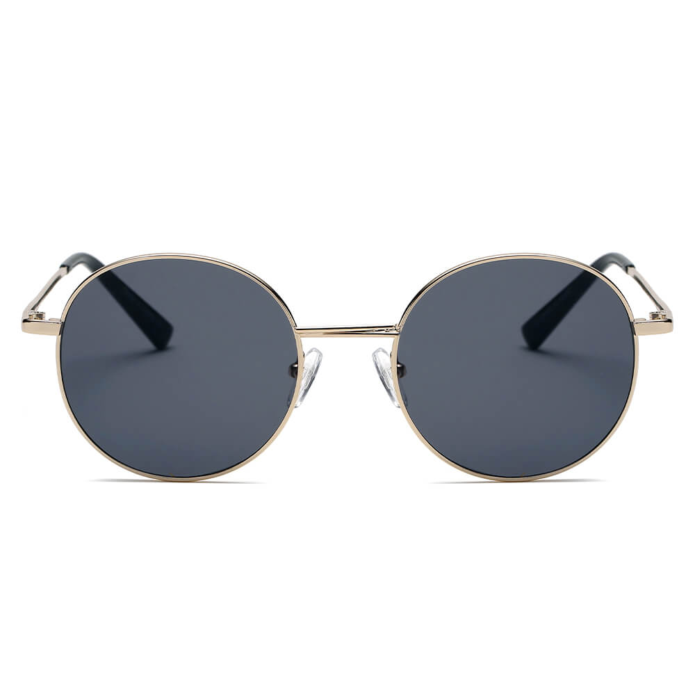 GENEVA | Retro Vintage Metal Round Oval Circle Sunglasses-5