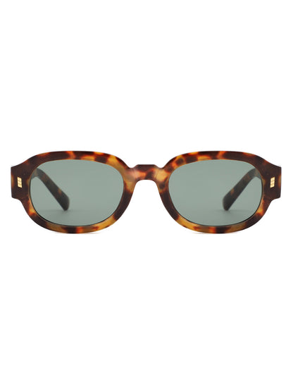 Elandra - Narrow Oval Round Retro Fashion Sunglasses-4