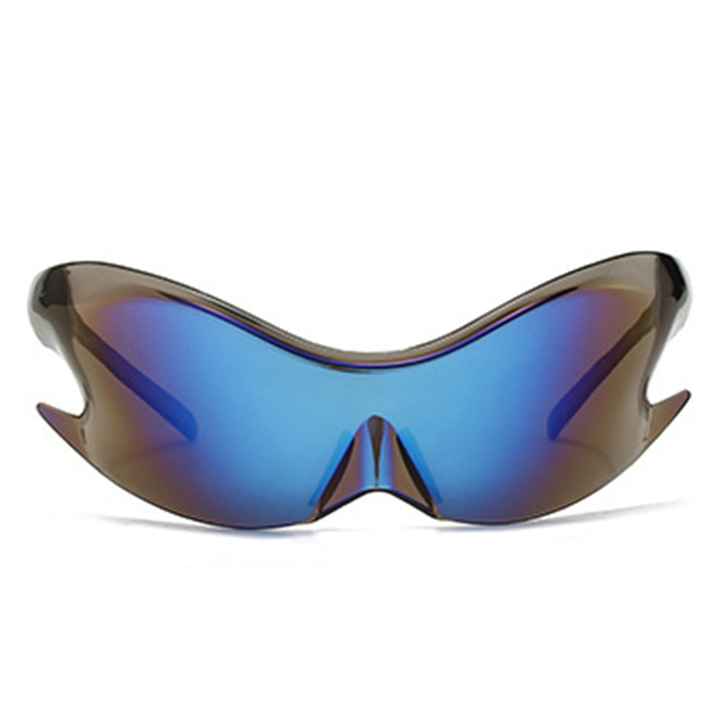 Whiestan - Futuristic Mirrored Sleek Wrap Around Sports Sunglasses-5