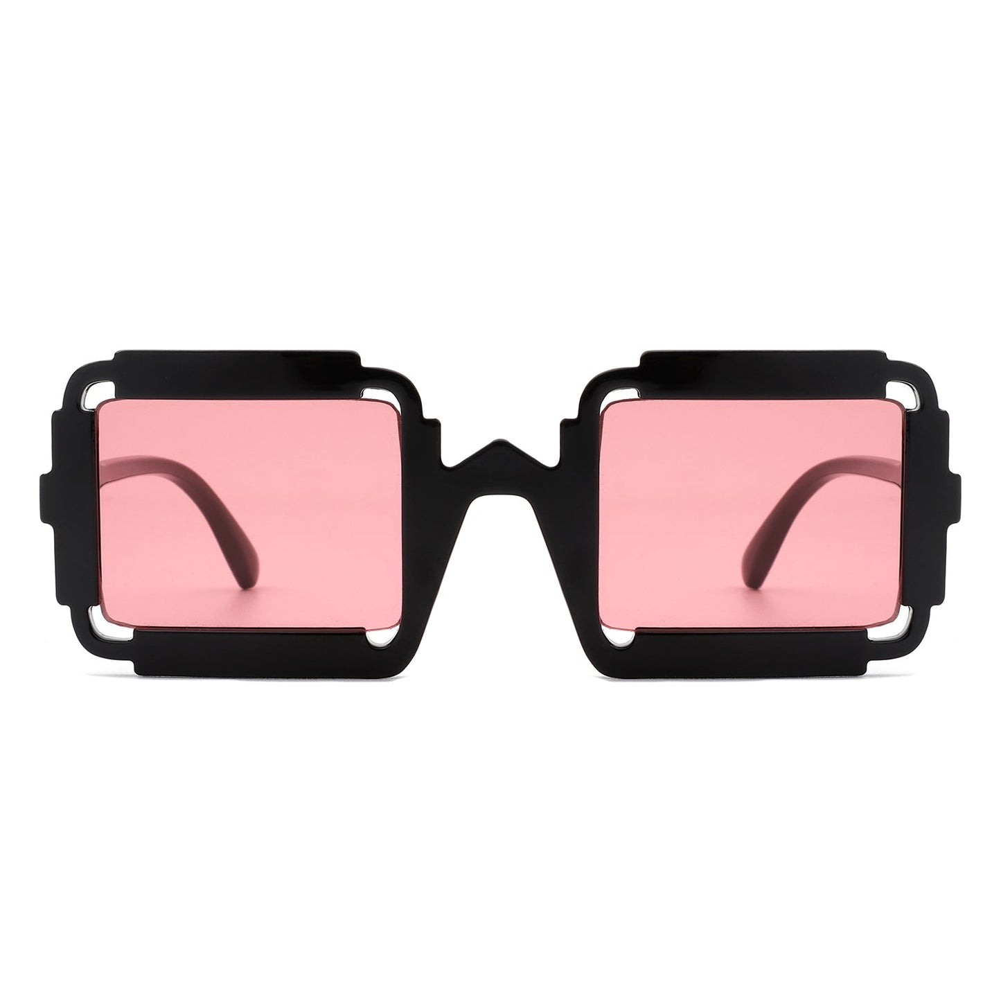 Luminite - Square Retro Irregular Frame Futuristic Fashion Tinted Sunglasses-8