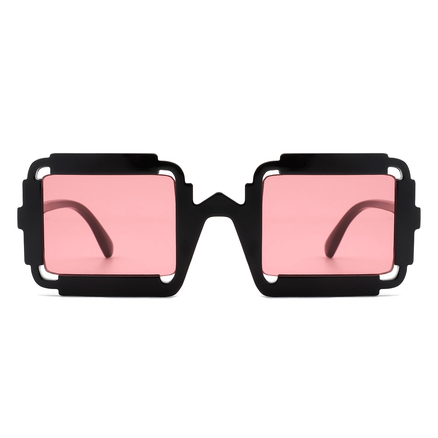 Luminite - Square Retro Irregular Frame Futuristic Fashion Tinted Sunglasses-8