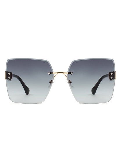 Kaelys - Women's Oversized Rimless Sunglasses-3