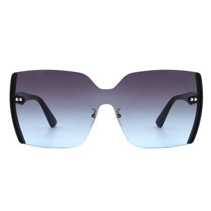 Xanadune -  Square Oversize Half Frame Tinted Retro Fashion Women Sunglasses-7