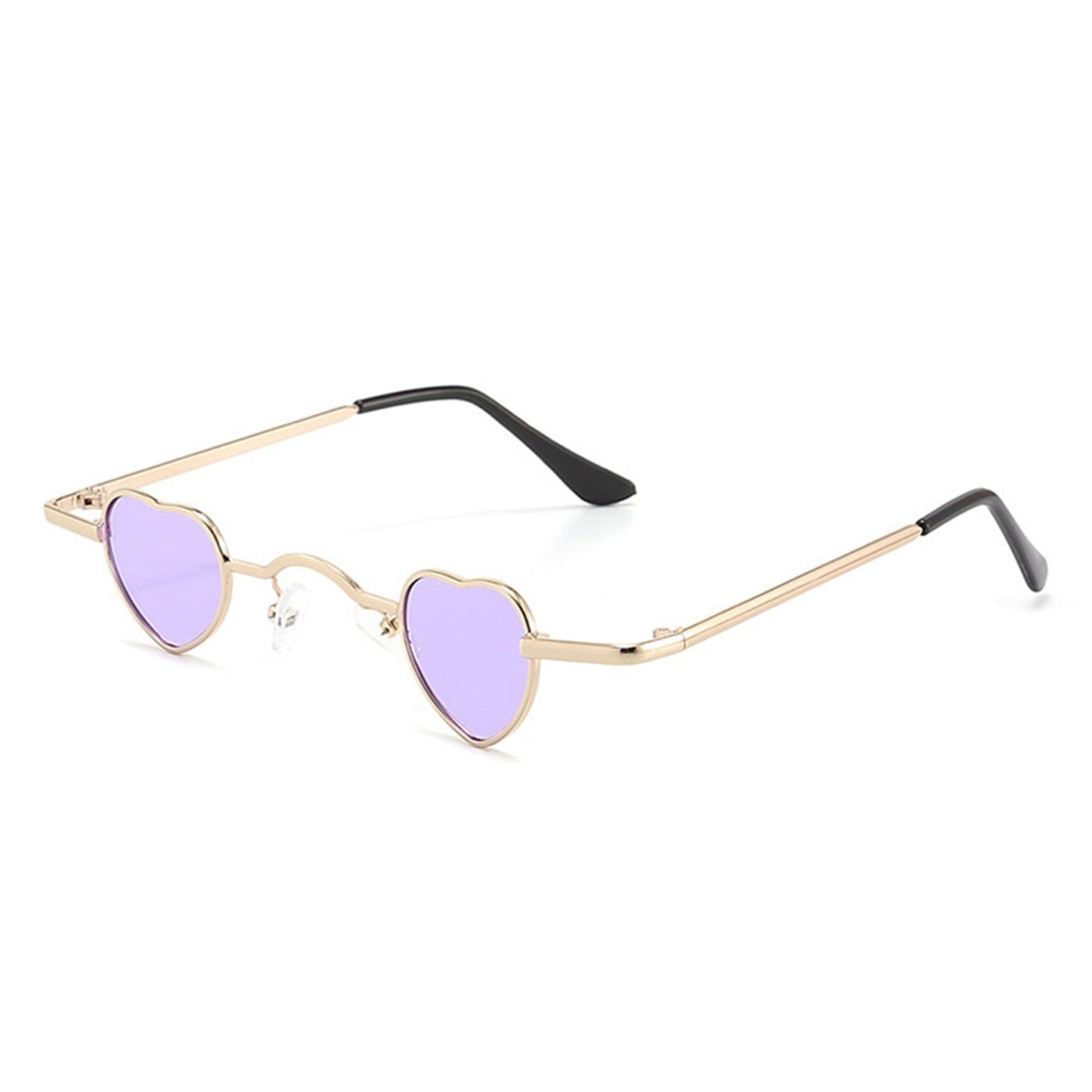 Zyral - Metal Heart Shaped Tinted Mini Color Pop Sunglasses-5