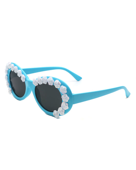 Vystra - Oval Flower Round Fashion Women's Sunglasses-0