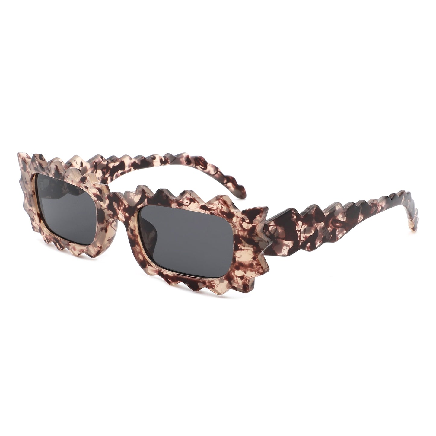 Zenn - Rectangle Modern Spike Irregular Wavy Square Sunglass-4